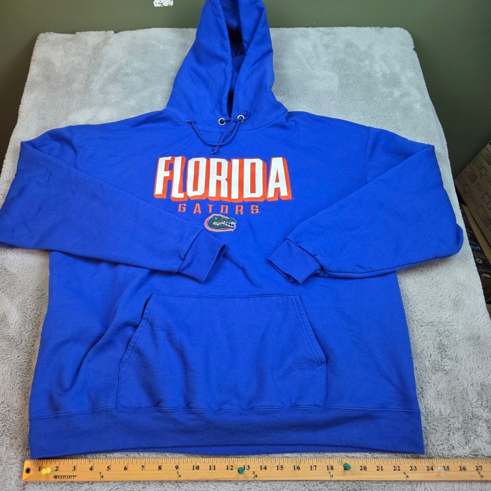 Champion Hoodie Men 2XL Florida Gators NCAA Embroidered Pullover Blue Sweatshirt